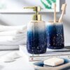 Elegant Blue Starry Sky Ceramic Bathroom Set - Image 3