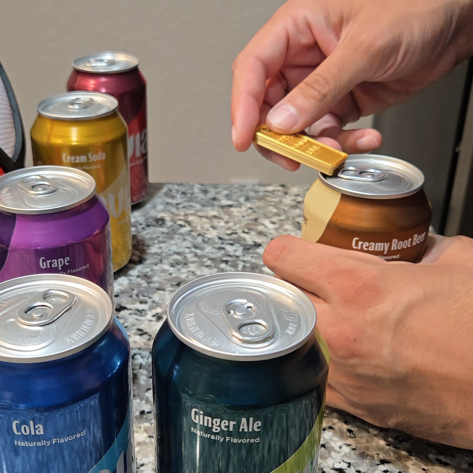 3D Printed Gold Bar Can Opener Keychain | tutcra Handmade - Image 4