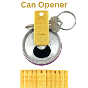 3D Printed Gold Bar Can Opener Keychain | tutcra Handmade