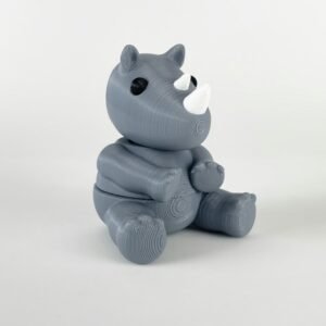 3D Printed Articulated Rhino Keychain