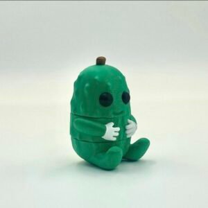 3d printed articulated pickle keychain