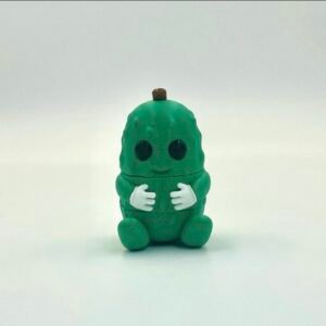 3d printed articulated pickle keychain