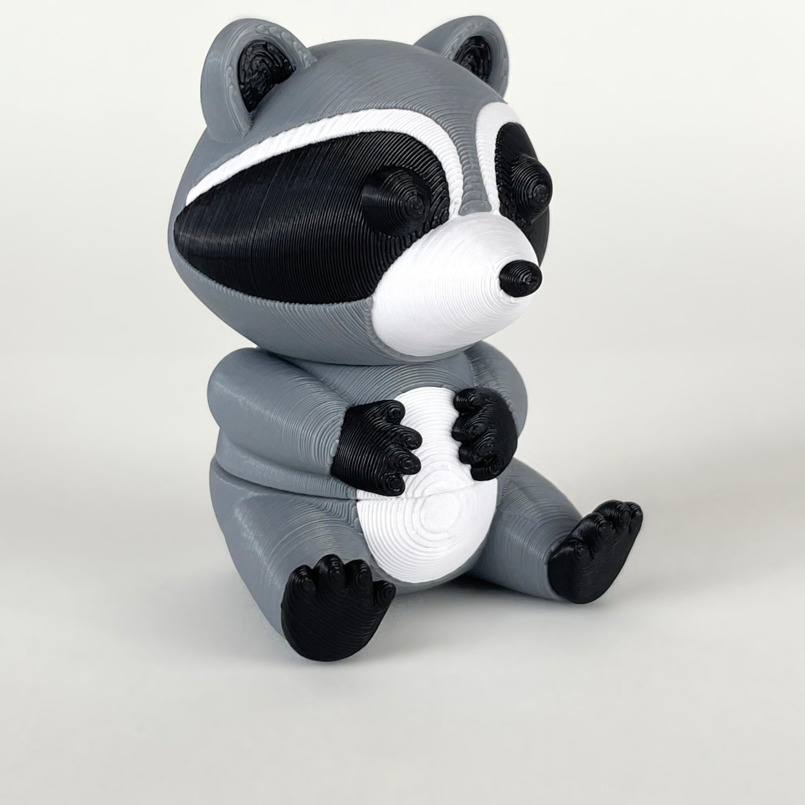 tutcra flexy3d raccoon keychain 3 3D printed articulated raccoon keychain, view 3