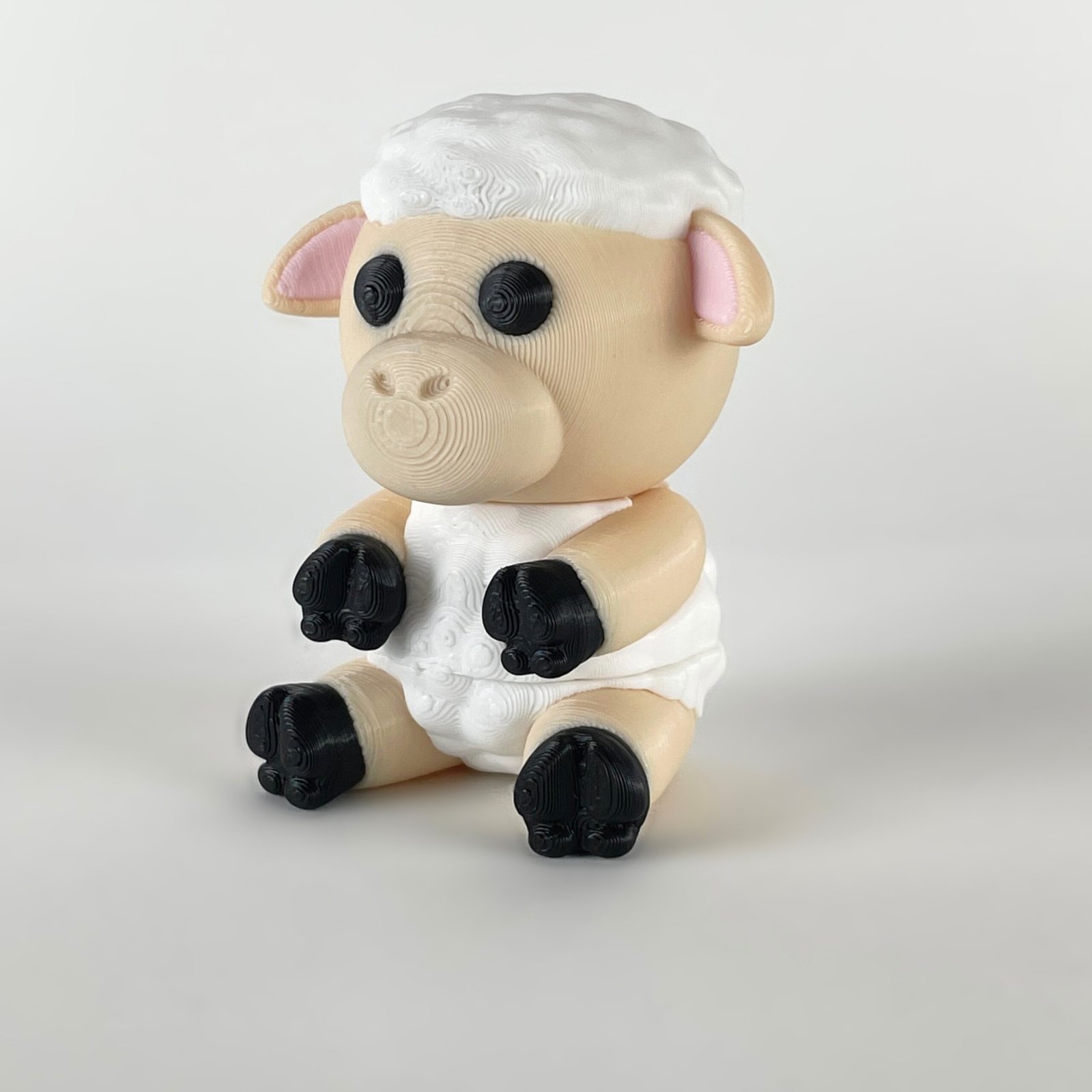 tutcra flexy3d sheep keychain 2 3D printed articulated sheep keychain, view 2