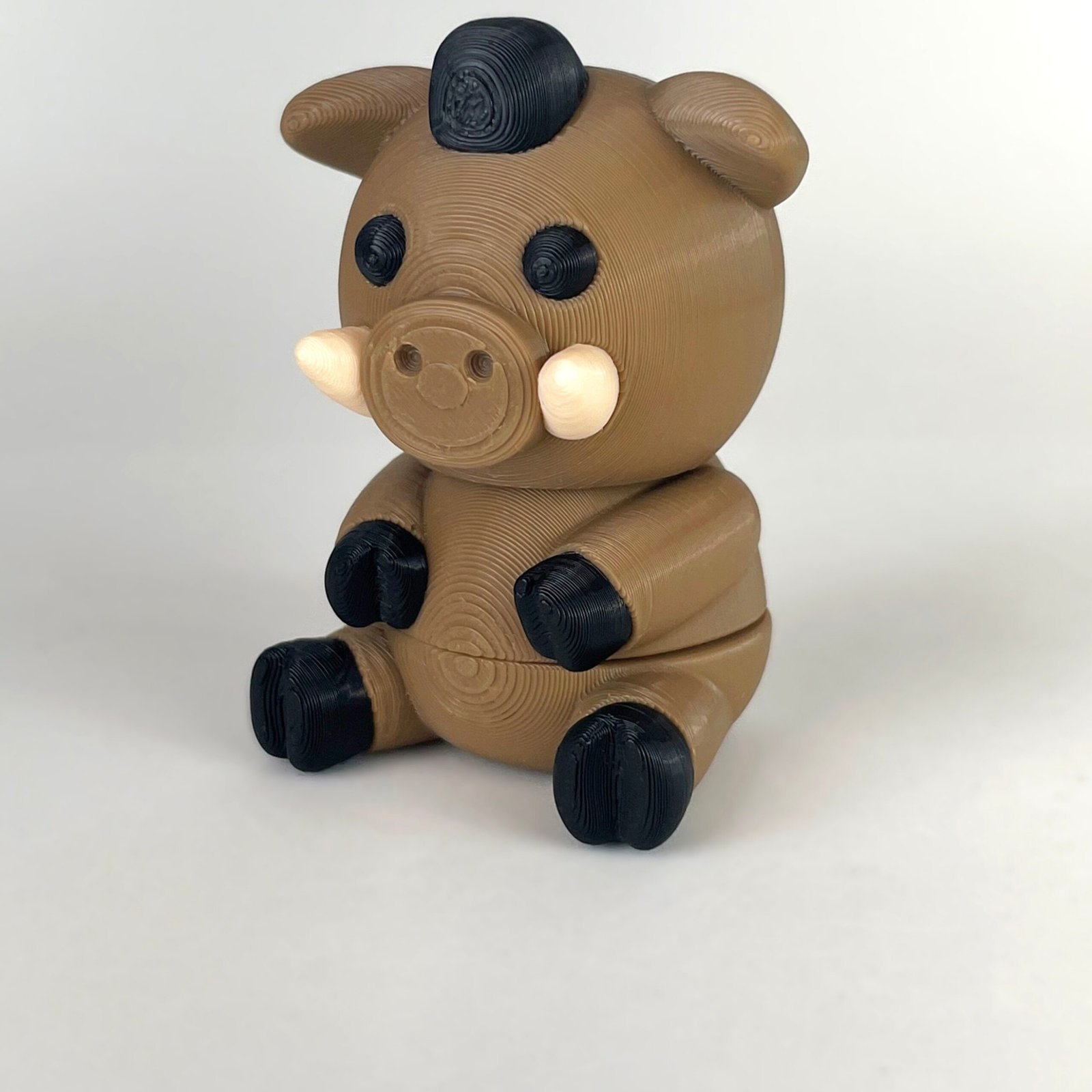tutcra flexy3d wild boar keychain 2 3D printed articulated wild boar keychain, view 2